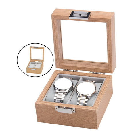 Wooden Watch Box Glass Top Vintage Soft Pillow Collection Organizer Gift Box for Men Women - ElitShop