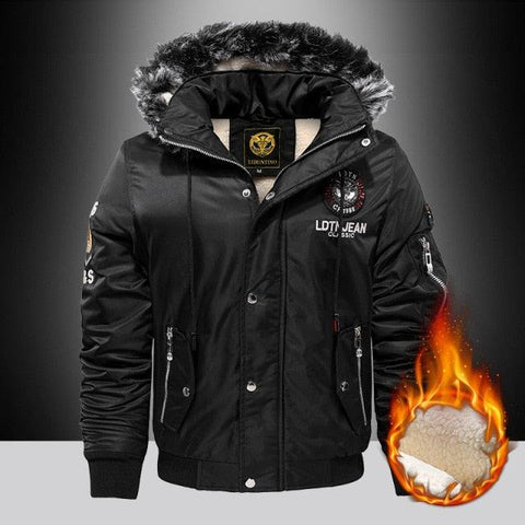 Thick Fashion Down &amp; Parka Coat Oversize Plus Velvet Thick 2022 Brand Keep Warm Winter Men&#39;s Black Blue Red Padded Jacket - ElitShop