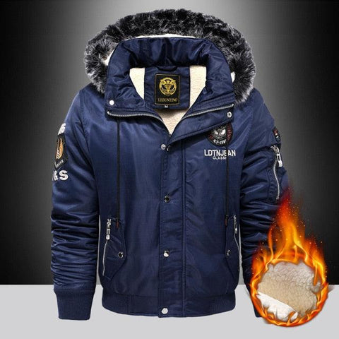 Thick Fashion Down &amp; Parka Coat Oversize Plus Velvet Thick 2022 Brand Keep Warm Winter Men&#39;s Black Blue Red Padded Jacket - ElitShop