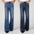 Jeans Men Casual Solid Colour Flared Trousers Fashion Streetwear Wide Leg Pants Loose Pocket Boot Cut Jeans Punk Pants Plus Size