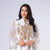 AB056 Maxi Dress Golden Sequins Embroidery Green White Abaya Woman Muslim Female Jalabiya Arabic Elegant Clothing Long Sleeves