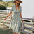2022 Elegant Striped Puff Sleeve Dress Women Causal V-neck Buttons Ruffles Midi Summer Dress Woman Beach Holiday Party Dresses