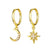 AIDE Pendientes Mujer Huggies Moon Star Earrings For Women 925 Sliver Gold Color Minimalist Asymmetry Hoops Earrings Jewelry