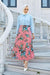 Womens Vintage Pleated Midi Long Skirt Women Turkey Casual High Waist Chiffon Skirt Jupe Faldas Long Skirt Modest Clothing
