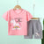 Children Clothing Sets Boys Girls Thin Short Sleeved T-Shirt Set Cartoon Cute Baby Home Service Kids Clothing