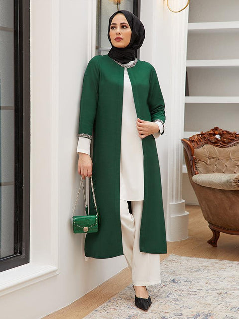 Hijab Suit 3 Piece Set Muslim Dress Islamic Women&#39;s Clothing New Season High Quality Made in Turkey Plus Size Combines Elegant - ElitShop