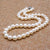 YKNRBPH Women&#39;s S925 Sterling Silver Natural Pearl Necklace Classic Weddings Jewelry Chains