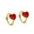 Aide Red/Black Dripping Oil Heart Shape Korean Women&#39;s Earring 925 Sterling Silver Hoop Earrings Pendientes Plata 925 Jewerly