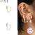AIDE 1PCS Pearl Hoops Chain Stud Earrings Fashion 925 Sterling Silver Jewelry Cute Gold Piercing Earrings Kolczyki Damskie