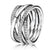 Authentic 925 Sterling Silver Ring Sparkling &amp; Polished Lines Ring For Women Wedding Party Gift Europe Pandora Jewelry