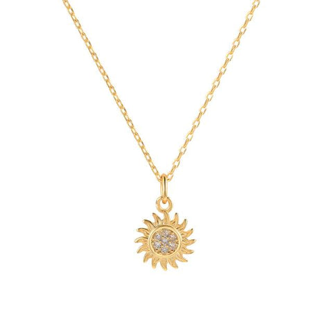 BOAKO Plata De Ley 925 Necklace For Women Retro Sun Flower Chain Around The Neck Collares Para Mujer Bijoux Femme Vintage - ElitShop