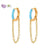 925 Sterling Silver Buckle Earrings White Turquoise Enamel Hoop Earrings for Women Chain Tassel Huggie Earrings Females Jewelry