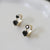 Kawiia 925 sterling silver plated 14K gold fashion jelwery earrings inlaid black zircon Gothic style hoop earrings for women