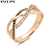 Fashion Entangled Hollow 585 Rose Gold Rings For Women Natural Black Zircon Channel Setting Light Luxury Vintage Fashion Jewelry