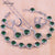 Risenj Silver Color Jewelry Green Stone Round Bridal Jewelry Set For Women Earrings/Ring/Necklace/Bracelet  In Store