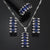 New Arrival Blue Stone Silver Plated Jewelry Set with Rings Earrings and pendant Necklaces T008B