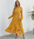2022 Women Round Neck Long Sleeve Spring Dress Ruffle Elastic Waist Long Dresses Casual Slim Floral Print Elegant Bohe Vestidos