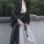 UMI MAO Yamamoto Dark Summer Beach Black White Super Long Irregular Big Swing Elegant Suspender Dress Women Femme Y2K Fashion
