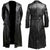 MEN&#39;S GERMAN CLASSIC WW2 MILITARY UNIFORM OFFICER BLACK REAL LEATHER TRENCH COAT