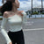 Sweater Mujer 2022 Sexy Off Shoulder Slim Knitted Sweaters Long Sleeve Pull Femme Autumn Vintage Chandails White Black Top Women