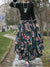 Kalenmos 2021 New Cotton and Linen Woman Medieval Skirt Fashion Flower Print Retro Ethnic Style Irregular Hem Pleated Skirt