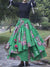 Kalenmos 2021 New Cotton and Linen Woman Medieval Skirt Fashion Flower Print Retro Ethnic Style Irregular Hem Pleated Skirt