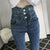 OEMG Brand 2022 Lady High Waisted Jeans Korean Style and Ins Versatile Slim Spring and Autumn Trousers and Denim Pant Utra Grace
