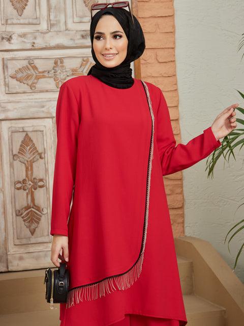 Women Chain Tunic Pants Suit Muslim Islamic Hijab Clothing Modern Stylish Elegant Plus Size Fashion High Quality Made in Turkey - ElitShop