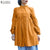 Women&#39;s Spring Solid Blusas Fashion Muslim Tops ZANZEA 2022 Female Elegant Puff Sleeve Ruffle Lace Up Button Blouse