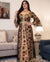 AB026 Embroidery Spring Summer Dress Abaya Woman Clothing European Muslim Robe Dubai Vintage Blue Yellow With Flower Djellaba