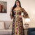Muslim Fashion Women Robe Embroidered Cotton Dress Abaya Dubai Turkey Arab Palace Vintage Blue Yellow Belt Flower Kaftan 2021