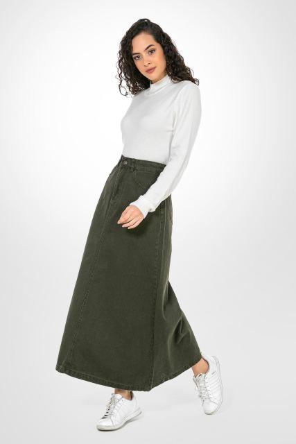 Female khaki skirt Women Muslim Tall Skirt 2022 Fashion - ElitShop
