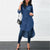 2021 Spring Fashion Denim Blue Dress Women Casual Lapel Long Sleeve Long Shirt Vestido Elegant Work OL Sundress