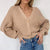 Women Solid Casual Sweater Oversize V Neck Knitted Cardigans 2020 Autumn Warm Lantern Sleeve Single Row Button Female Coats