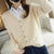 22 Spring And Autumn New Female V-Neck Simple And Versatile Thin Knitted Large Size Cardigan Jacket Sweater Korean Loose Casual