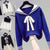 Y166 Women Sailor Collar Sweater Long Sleeve Knitted Pullover Female Slim Fit Jumper
