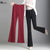 Women&#39;s Soft office Flare Pants 2022 Spring Vintage High Waist Slim Stretch Pants Mother&#39;s Solid Color Bell Bottom trousers