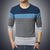 Men&#39;s Spring And Autumn Casual Sweater O-Neck Stripe Stitching Slim-fit Knit Sweater Sweater Pullover M-3XL