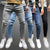 Jeans Men Casual Black Slim Pencil Pants Men&#39;s Fashion Skinny Biker Pants Streetwear Work Trousers Hip Hop Party Denim Clothing