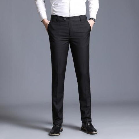 New Suit Pants Men Business Trousers Classic Male Dress Pant Full Length Fashion Pant Grey Black Casual Mens Dress Suit Trousers - ElitShop