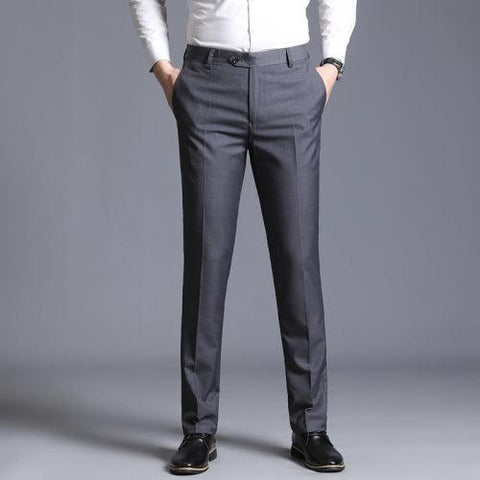 New Suit Pants Men Business Trousers Classic Male Dress Pant Full Length Fashion Pant Grey Black Casual Mens Dress Suit Trousers - ElitShop