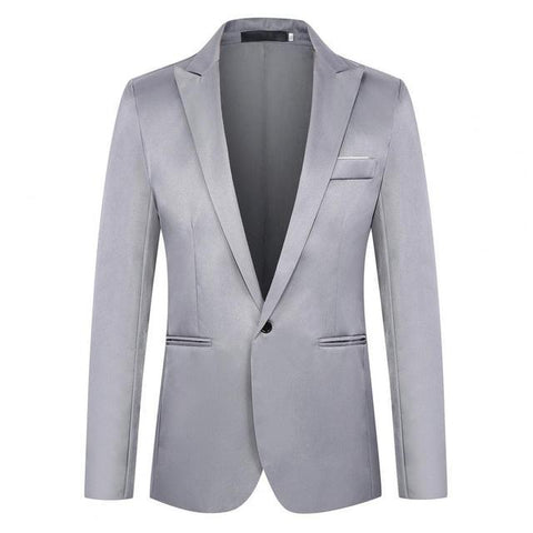 Outwear Classic Men Slim Fit Office Blazer Long Sleeve Suit Coat Pure Color Workwear - ElitShop