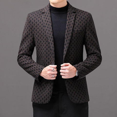 2021 New Plaid Blazers Men Slim Fit Business Casual Suit Jacket Korean Wedding Social Office Dress Coat Streetwear Costume Homme - ElitShop