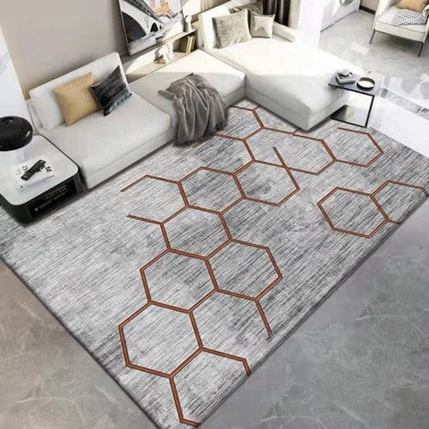 Geometric Carpet for Living Room Velvet Rug Kids Bedroom Bedside Rugs Soft Square Fluffy Carpets Home Sofa Table Decor Mat - ElitShop