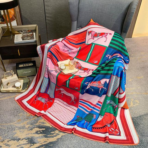 European Style Luxury Printed Blanket Double-sided Thick Warm Super Soft Multifunctional High Quality Decorative Throw Blanket#w - ElitShop