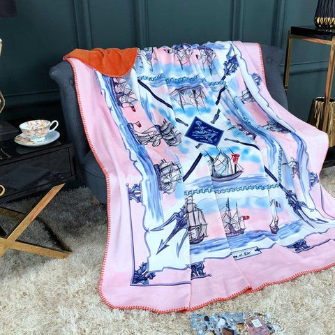 European Style Luxury Printed Blanket Double-sided Thick Warm Super Soft Multifunctional High Quality Decorative Throw Blanket#w - ElitShop