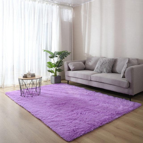 Nordic Style Furry Mat Modern Bedroom Carpet Living Room Decoration Carpet Large Size Black Gray Powder Blue Non Slip Carpey - ElitShop