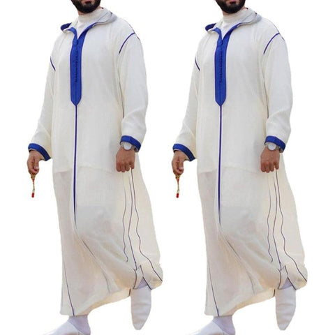 Mens Muslim Ramadan Dress Abaya Party Evening Gown Robe Prayer Garment Shirt - ElitShop