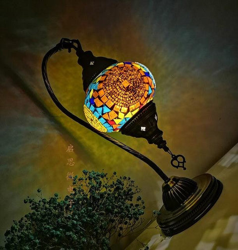 Turkish mosaic table Lamp vintage art deco Handcrafted lamparas de mesa mosaic Glass romantic bed light lamparas con mosaicos - ElitShop