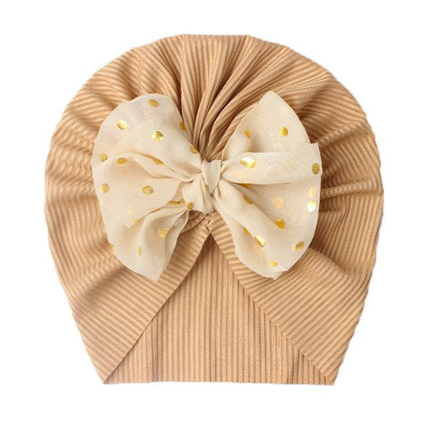 New Lovely Shiny Bowknot Baby Hat Cute Solid Color Baby Girls Boys Hat Turban Soft Newborn Infant Cap Beanies Head Wraps - ElitShop